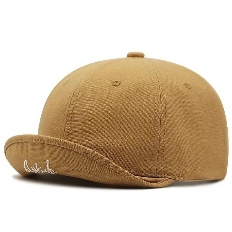 55-60Cm 60-65Cm Grote Maat Zachte Top Baseballpet Unisex Verstelbaar Gerimpelde Hip Hop Hoed Buiten 6Cm Korte Klep Paardrijhoed 55-60cm beige