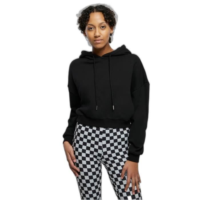 Sweatshirt À Capuche - Urban Classics - Femme - Noir - Manches Longues - 460 G/m²