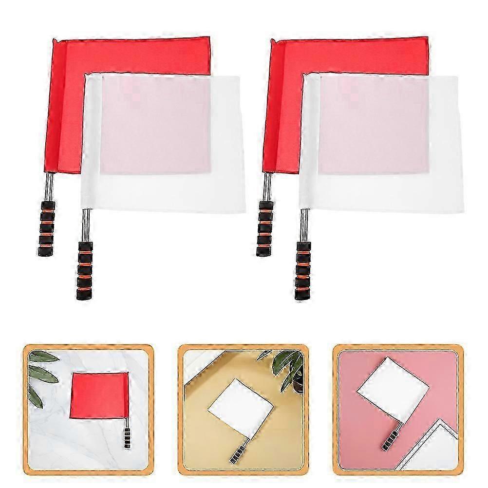 2026 Best!! Referee Flags Stainless Steel Signal Flag for Athletic Competition 4Pcs