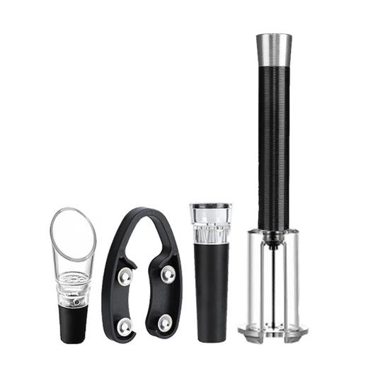 4Stk/Set Flaschenöffner 4-in-1 Luftpumpe Drucköffner Folienschneider Aufblasbarer Ausgießer Vakuumverschluss Weinzubehör