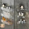 Storage Rack Bathroom Wall Corner Shelf Strong Load-bearing Modern Large Capacity Transparent Makeup Holder Shower Caddy Wall-mounted Organizer