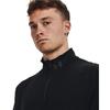 Under Armour Düz Renk 1/4 Fermuarlı Balıkçı Yaka Koşu Uzun Kollu Tişört Erkek Üstler Siyah 1379288-001