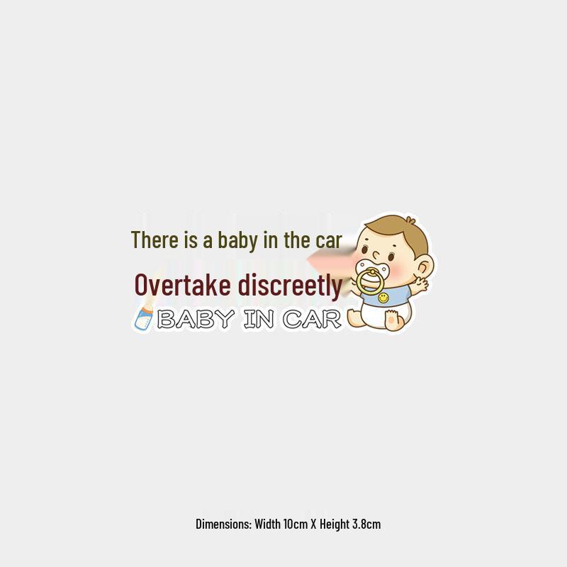 Reflective  Baby on Board  Quiet Overtake Warning Sticker for Car Rear Window