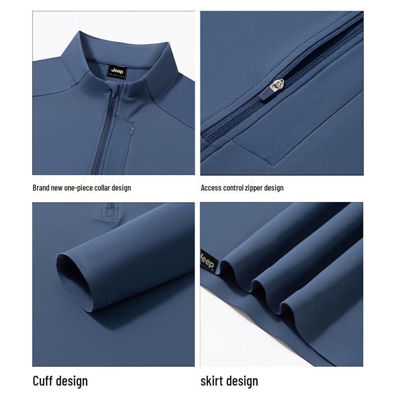 JEEP Men's Half-Zip Hooded Long Sleeve Pullover