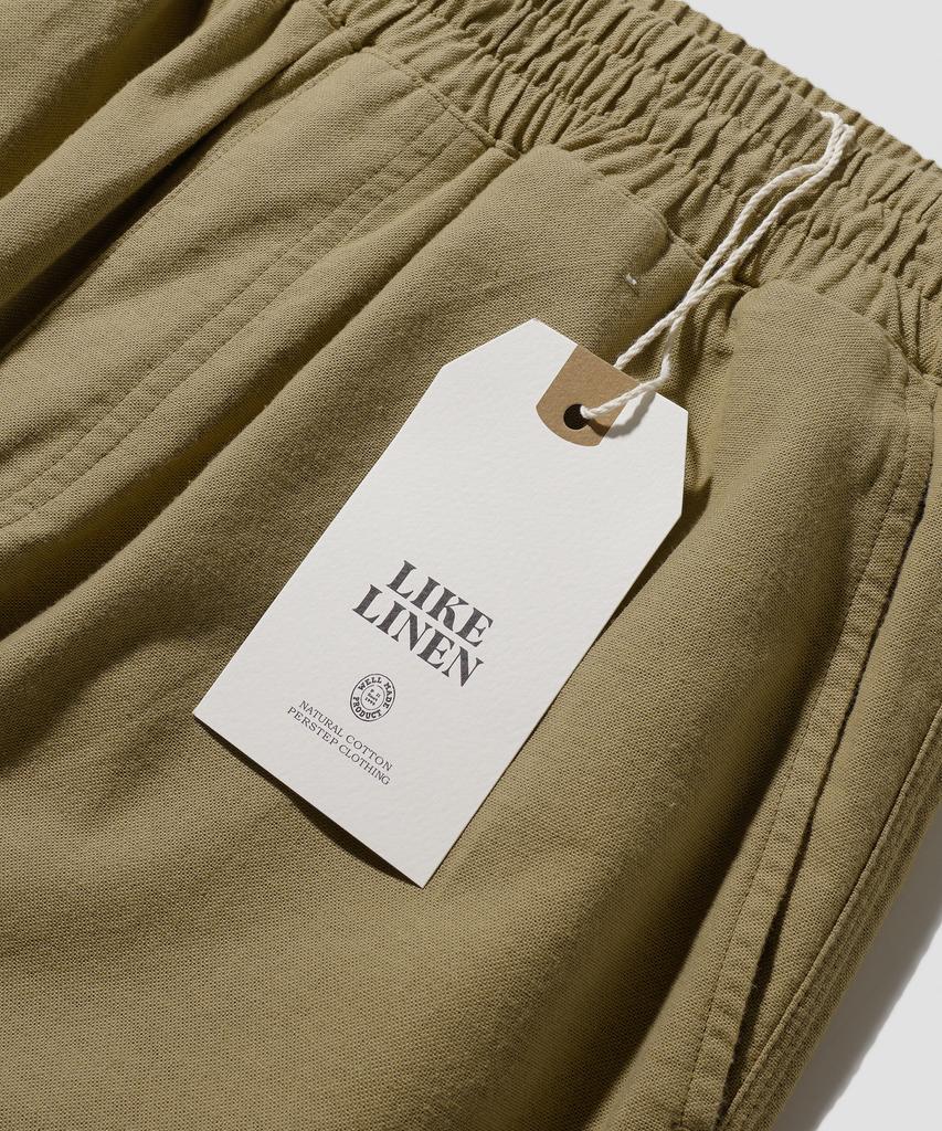 PERSTEP Cool Mix Linen-Like Straight Fit Long Pants Dark Beige Khlp4702