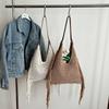Vintage Style Wicker Handbag With Zipper Inner Pocket For Daily Casual Use