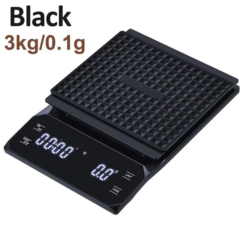 

Цифровые кофейные весы Высокоточные кухонные весы 3 кг/0,1 г Перезаряжаемые весы с функцией таймера Кухонные инструменты для дома