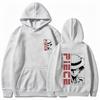 Straw‑hat Men Hoodie Front Vertical Anime Figure Text Print, Back Large Panel Character Portrait Pullover For Trendy Daily Street Outfits