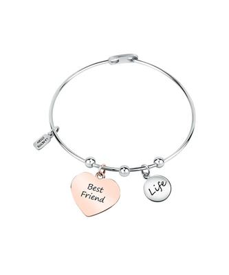 Oceľový náramok s ružovozlatým srdiečkom LPS05ARR92 Pre ženy