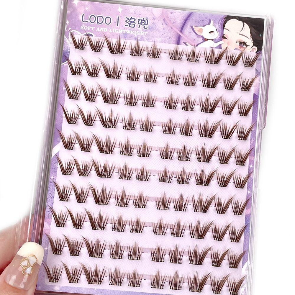 Single Cluster False Eyelashes Brown Segmented Eyelashes Fox Lashes  DIY Eyelash Extension