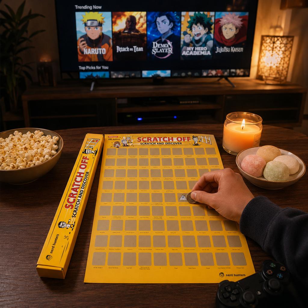 Scratch Off 100 Anime - Plakat Zdrapka Z 100 Kultowymi Anime A2