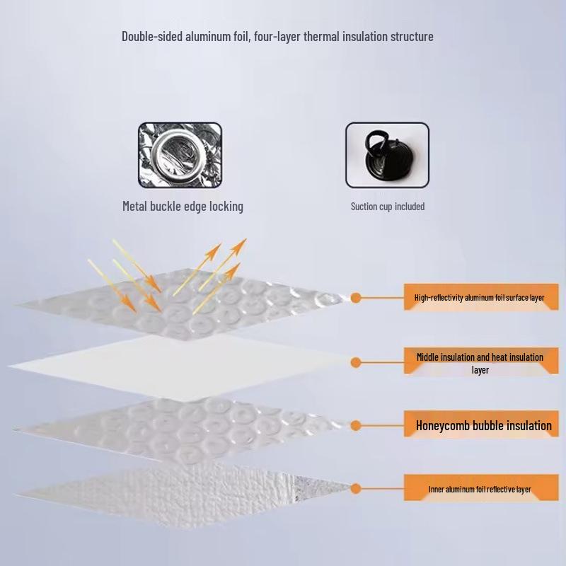 Aluminum Foil Car Sunshade Front Windshield Heat Insulation Visor