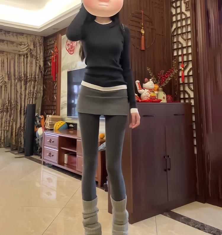 Women's Gray A-Line High Waist Wool Pencil Skirt - Autumn/Winter 2025
