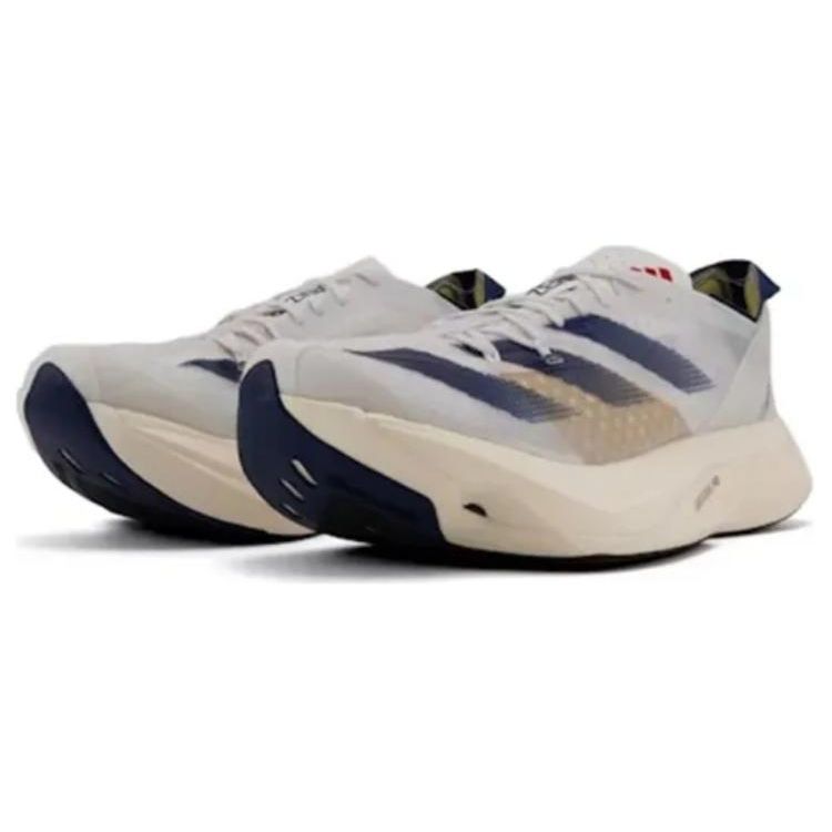 Adidas Adizero Adios Pro 3 White Dark Blue Unisex Sneakers Cloud-White Gold-Metallic IG6438