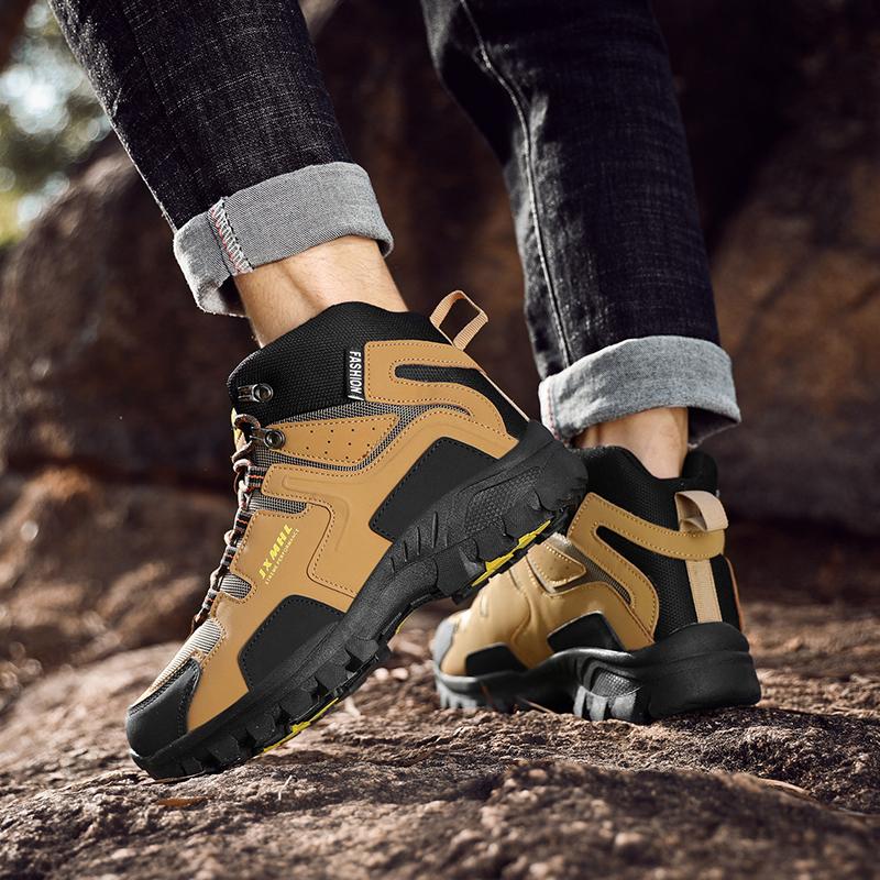 New High-top Hiking Shoes for Men Outdoor Hiking Shoes for Women Breathable Non-slip Desert Boots for Mountain Climbing