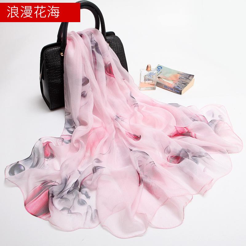 New 100% Mulberry Silk Silk Scarf Pure Chiffon Silk Scarf Shawl Exquisite Scarf Yarn