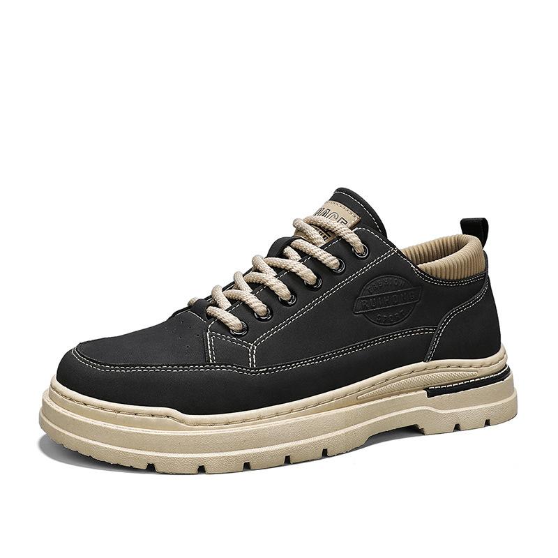 

Autumn new men s leather Martin shoes British platform versatile casual shoes tooling sports live labor insurance men s shoes 39
