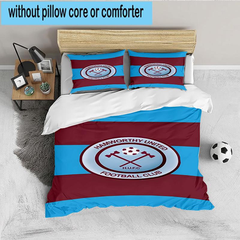 3PCS Football Club Ham-worthy Homes Bedding set,Ideal For1pc Duvet Cover And 2pcs Pillowcases Perfect for Christmas,Ideal for Bedroom, Dormitory