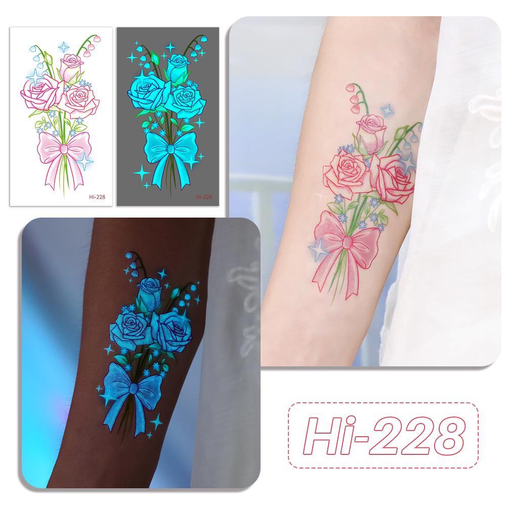 Rikaron Waterproof Luminous Butterfly Tattoo Stickers - Long-lasting, Realistic, Simple Japanese Washable Design for Dopamine Aesthetic.