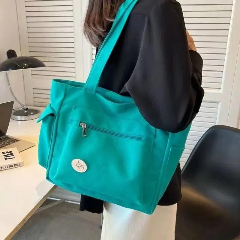 Women's Fashion Shoulder Bag Class Large Capacity Student Tote Bag New Canvas Commuter Handbag Women Bag
