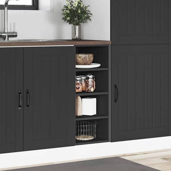 VidaXL Meuble bas "Riga" Noir 30 x 44,5 x 81,5 cm Bois d'ingénierie 854194