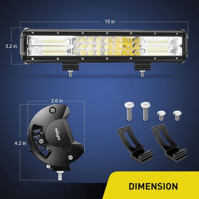 Nilight 15Inch Triple Row Lights 216W 21600LM Flood Spot Combo Beam LED Light Bar Driving Boat Super Bright Led Off Road Trucks