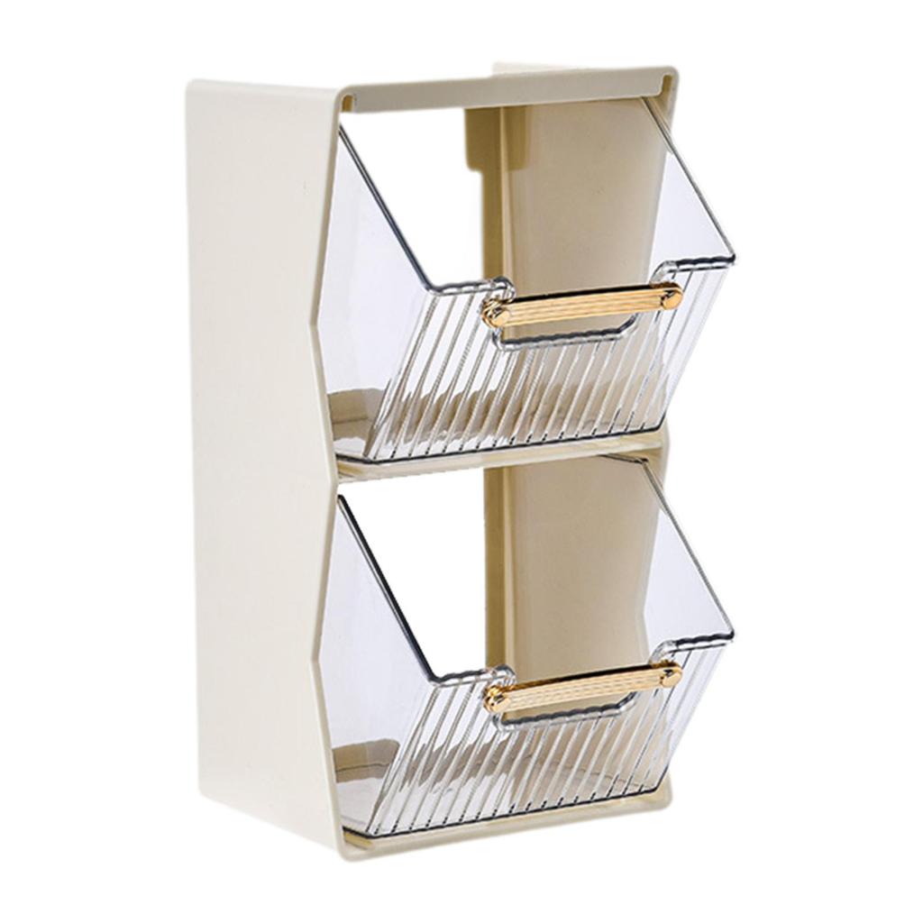 Desktop Tea Bag Organizer 2 Layer Desk Storage Rack for Office Milk Home