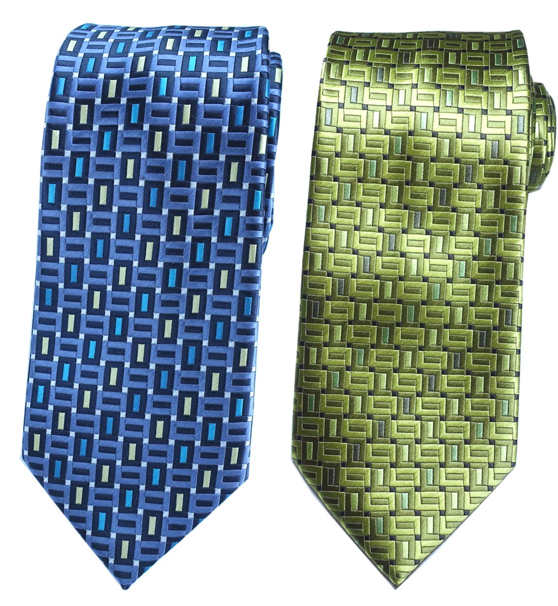 [Towergem] Extra Long Set of 2 Men s Jacquard Woven Ties XL 160cm