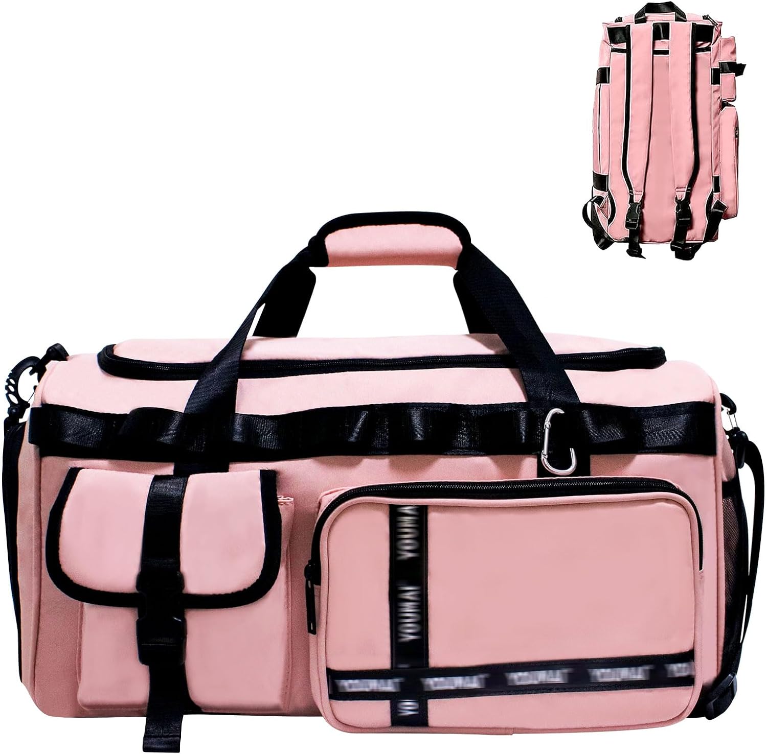 

Спортивная сумка Дорожная сумка для взрослых Большая спортивная сумка с отделением для обуви и отделением для мокрой одежды Сумка для спортзала Дорожная сумка на 65 л Сумка для плавания Ночной выходной розовый