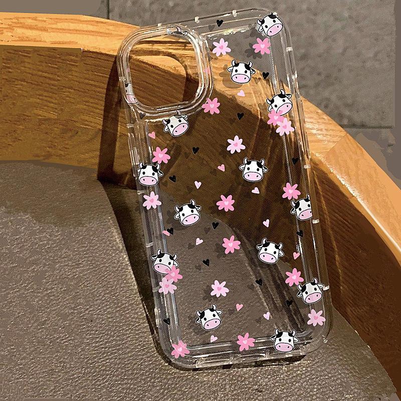 Ins Cute Cartoon Flowers Print Clear Case For Samsung A54 5g Case S24 Ultra A32 A52 A34 5g A53 A23 A55 S23 S22 S20 S21 FE Cover