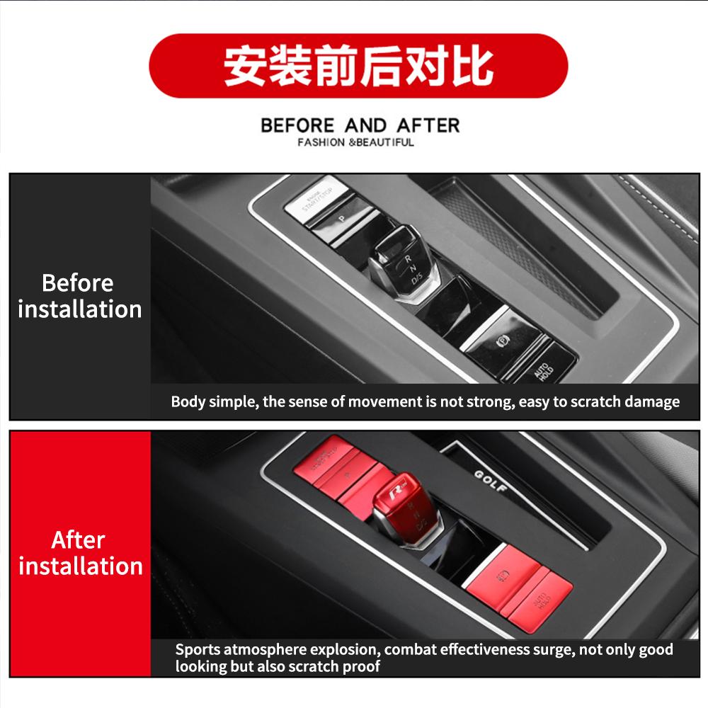 T282026 Hot VOLKSWAGEN Car Interior Central Control Panel Shift Button Sticker Door Unlocking Suitable for Volkswagen Golf 8 MK8 GT