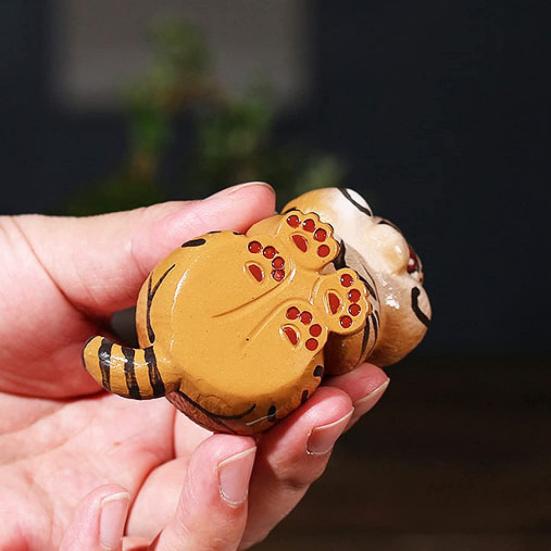 Langlebige Teedekoration in Tigerform, klein, besonders