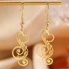 1 Pair Women Earrings 304 Stainless Steel Lightweight Hollow Design Music Note Heart Shape Hook Earrings Jewelry Gift