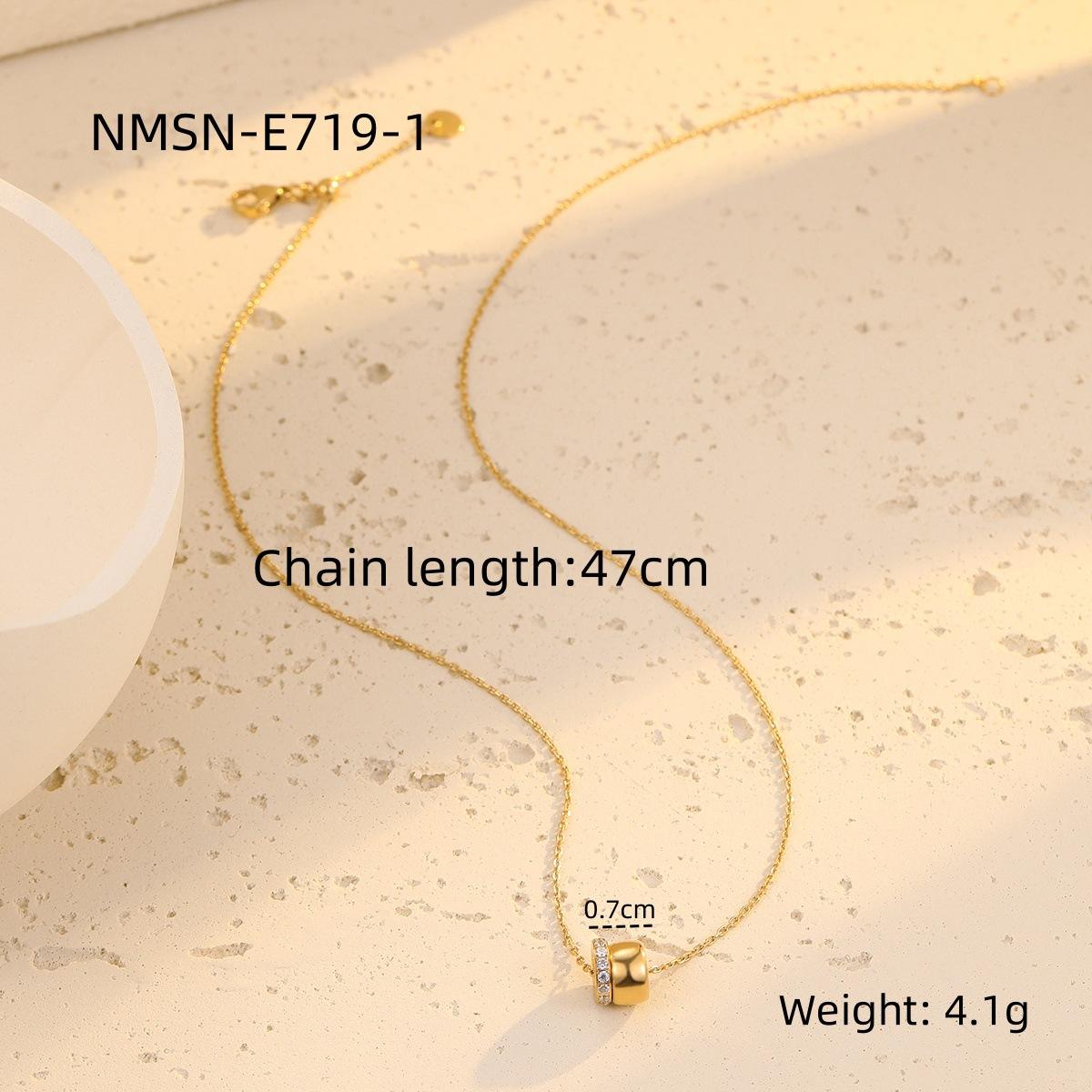 GEMCHIC Women s Stainless Steel Round Zircon Pendant Necklace Fashion Versatile Choker Chain for Women