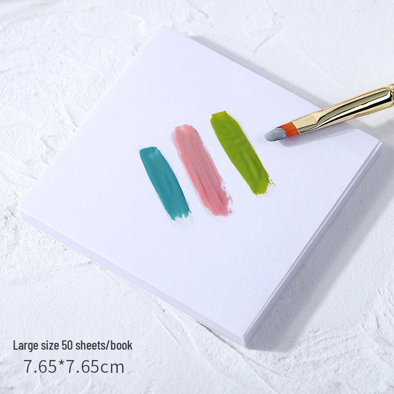 

Водонепроницаемая квадратная палетка: 50 листов японской одноразовой бумаги для смешивания для акварели и нейл-арта