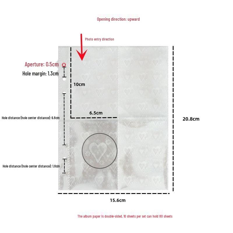 Korean Minimalist Denim Heart Photo Album A5 3-Hole Notebook Binder