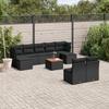 VidaXL Garden Lounge Set 10 Pcs with Cushions Black Wicker 3223857