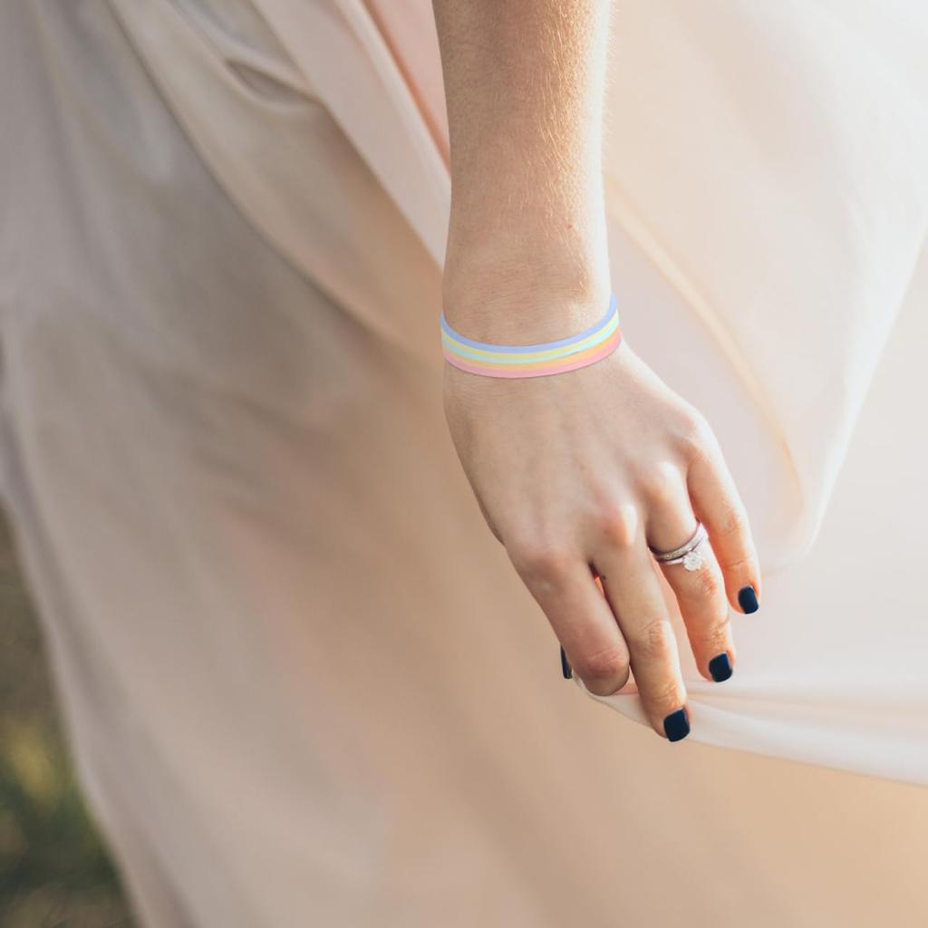 Healifty Silicone Jelly Bracelets, Elastic Hair Ties, Durable, Solid Color, Waterproof, Soft, for Parties and Sports, Pack of 50