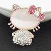 Cute Kitty Eye Stone Brooch Lapel Pin – Women's Fashion Accessory