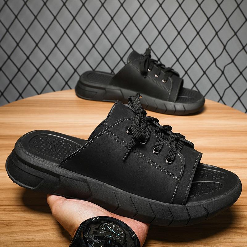 Men Slippers Outdoor Casual Sport Slippers Summer Open Toe Beach Shoes for Men Non-slip Platform Slipper Chanclas Hombre