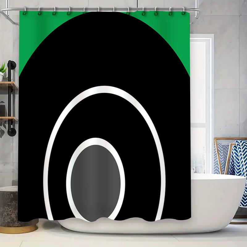 

Colorful Black Green White Bathroom Shower Curtain Decorative Rings Tassel Waterproof Fabric For Bathtub Home Bathing Decoration W60H190(CM)-1 Pcs