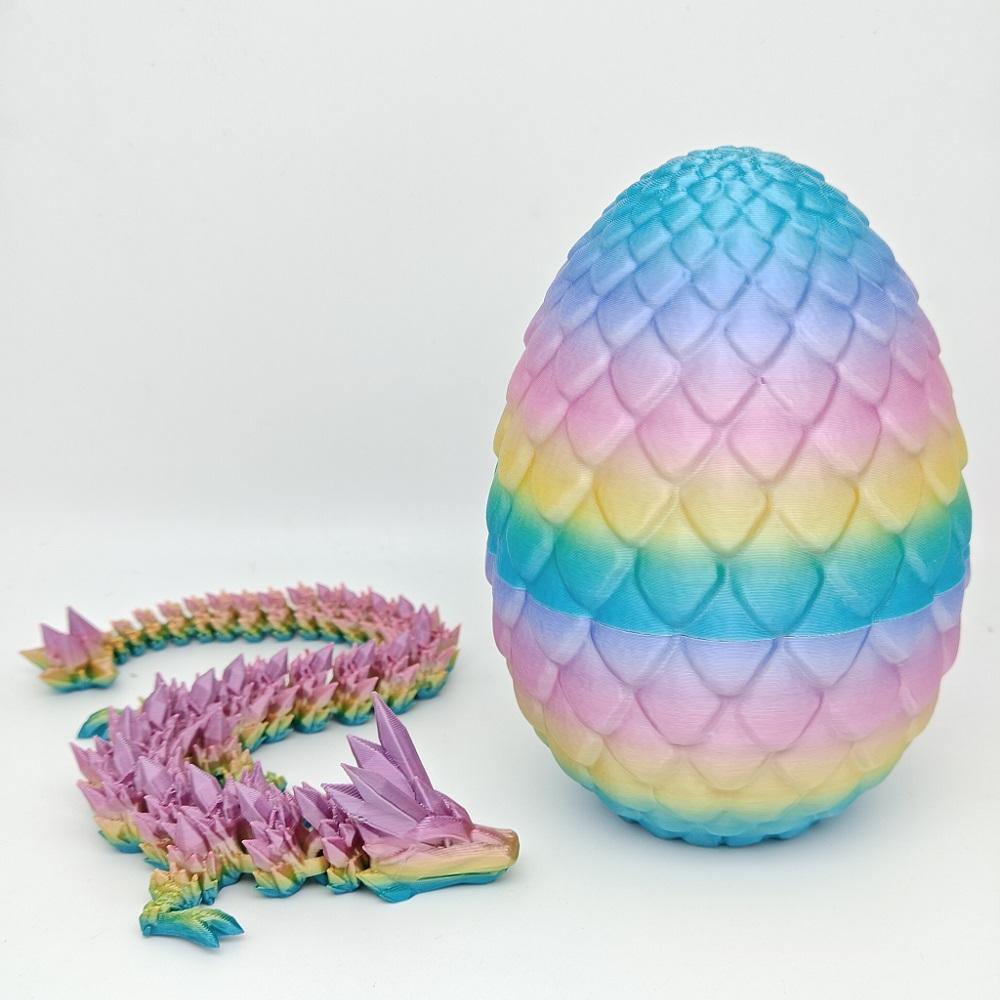 3D Printed Dragon Egg Easter Decoration Creative Decompression Dragon Egg Articulated Crystal Dragon Fidget Toy Kids Gifts