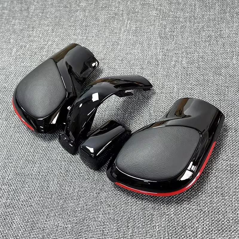 4PCS Chrome Matt With Leather Shift Knob Gear Side Cover DSG Emblem For VW Golf 6 7 R GTI Passat B7 B8 CC R20 Jetta MK6 GLI