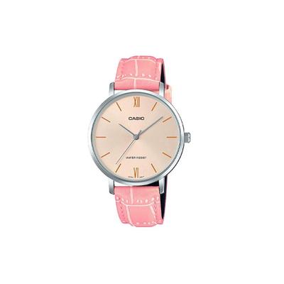 Standard Series Fashion Business Simple Casual Versatile Classic Pointer Roman Scale Gold Large Dial Waterproof Quartz Movement LTP-VT01L-4BUDF