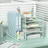 Office desktop file rack metal bookstand Multi-function integrated storage rack Office supplies folder storage box Multi-layer