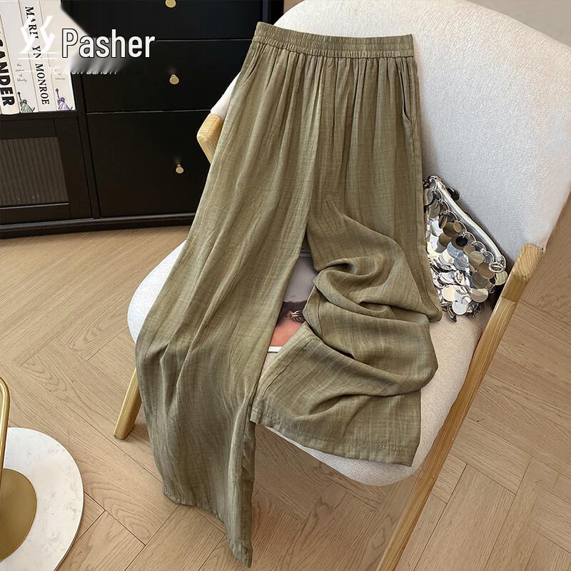 Sishe Women s High Waist Wide Leg Casual Pants M