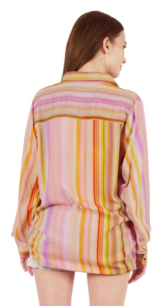 Inkmeso Printed Long Sleeve Oversized Shirt For Women S Loose Fit Button-Down Shirts