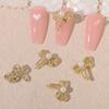 10Pcs Hollow Bowknot Nail Decoration  Metal Gold Silver Nail Charms 3D Alloy Bow Tie Jewelry Manicure Diy Art Accessor