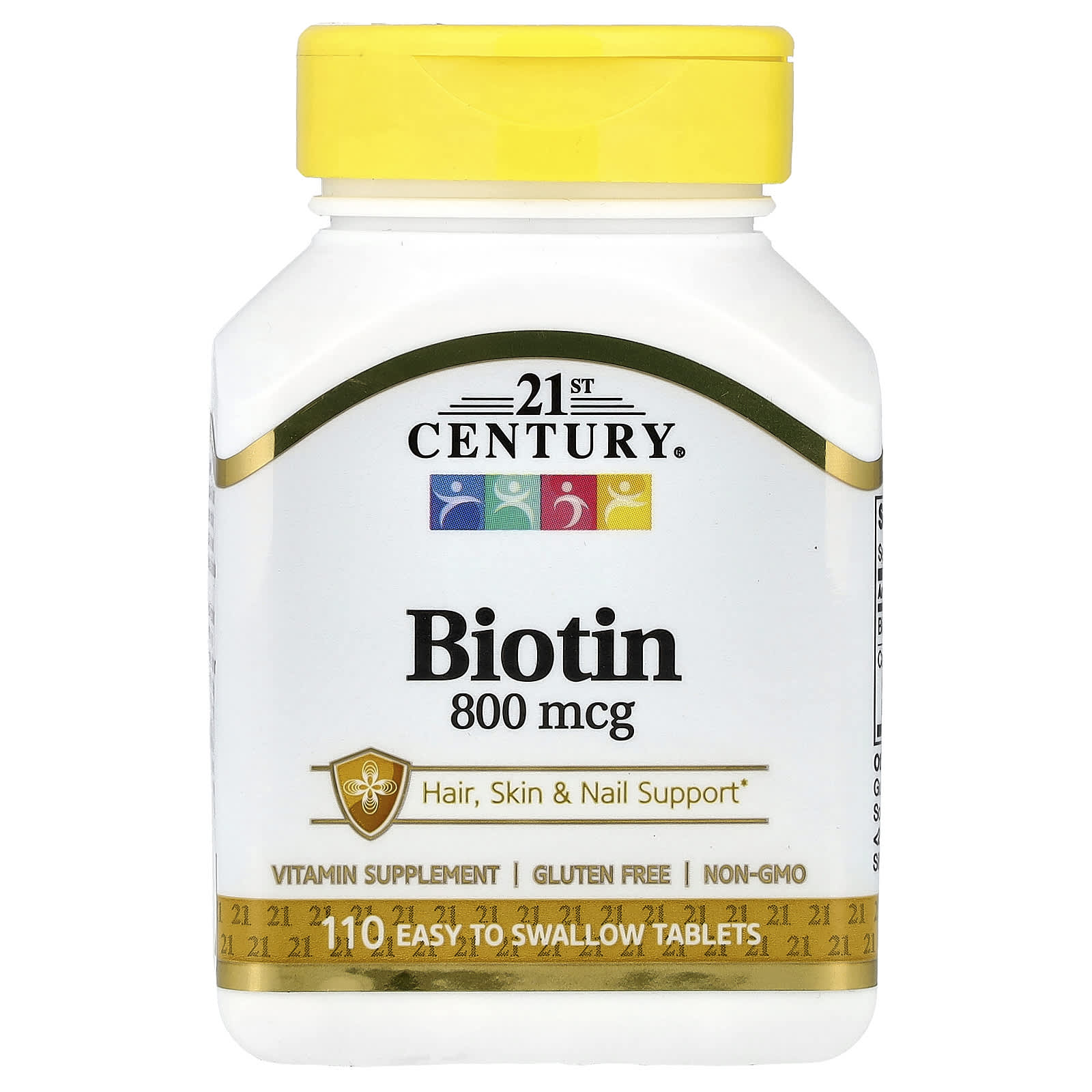 

21st Century, Biotin, 800Mcg, 110 Easy-to-Swallow Tablets