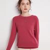 Women's Plus Size 100% Wool Thickened Round Neck Sweater - Winter Solid Color Pullover